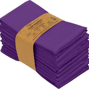 Ruvanti Cloth Napkins, Purple set of 12, Cotton Blend